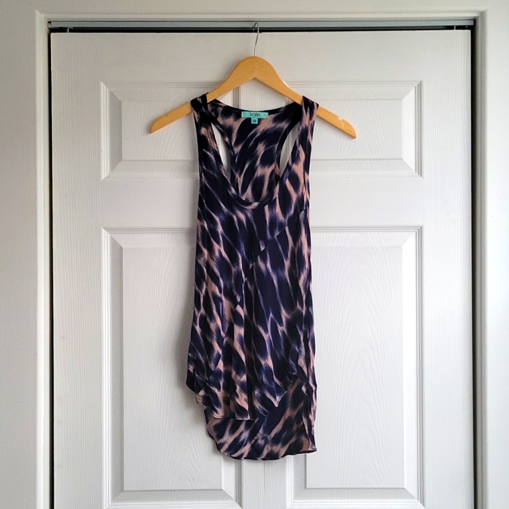 Tie-Dye Blush & Navy Racerback Tank Top